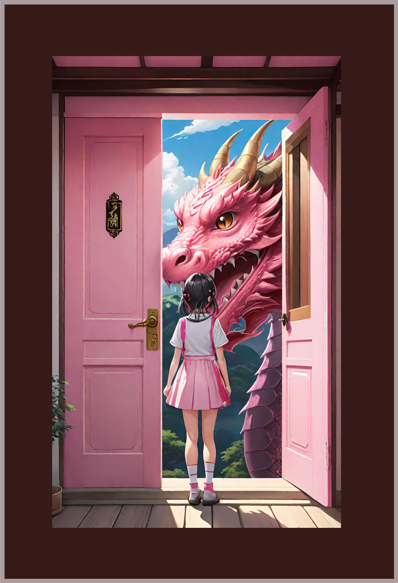 lamina-pink door dragon